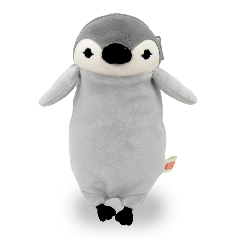 Shinada Global Mochi Series 9x8x18cm Penguin Child's Pen Pouch in Gray
