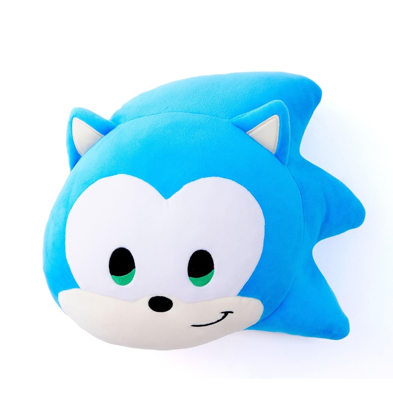 Sega Toys Sonic and Friends Face Cushion - Cozy Sonic Plush Pillow