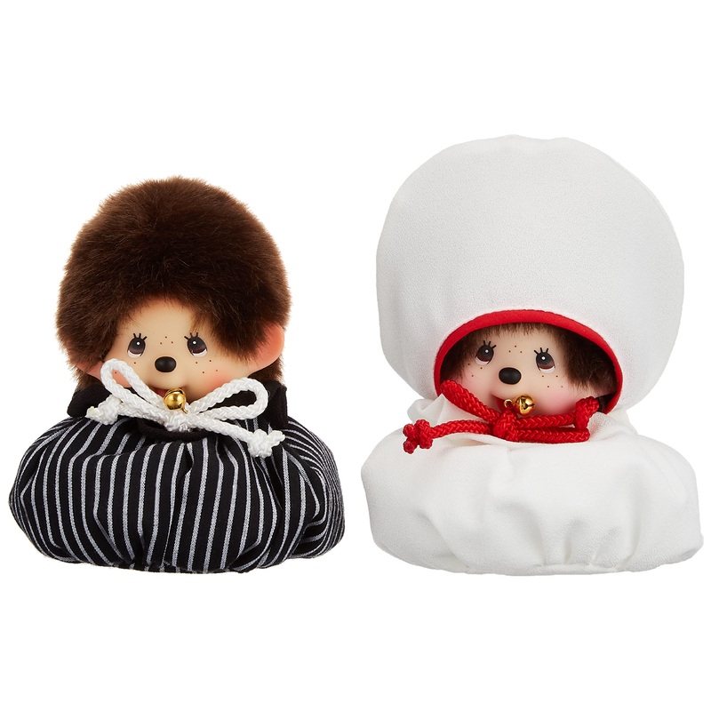 Sekiguchi Monchhichi Wedding Mascot Set Japanese Style Plush Toy 17cm Height