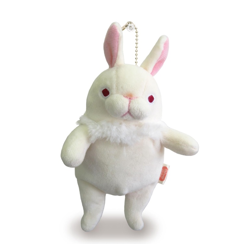 Shinada Global Mini Mochi Rabbit Standing Ears White Stuffed Animal 7x5x14cm
