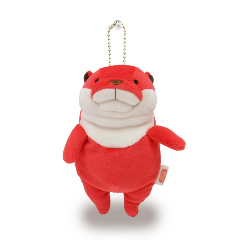 Shinada Global Mochi Mini Plush Otter Strawberry Animal Toy 7x5x14 cm