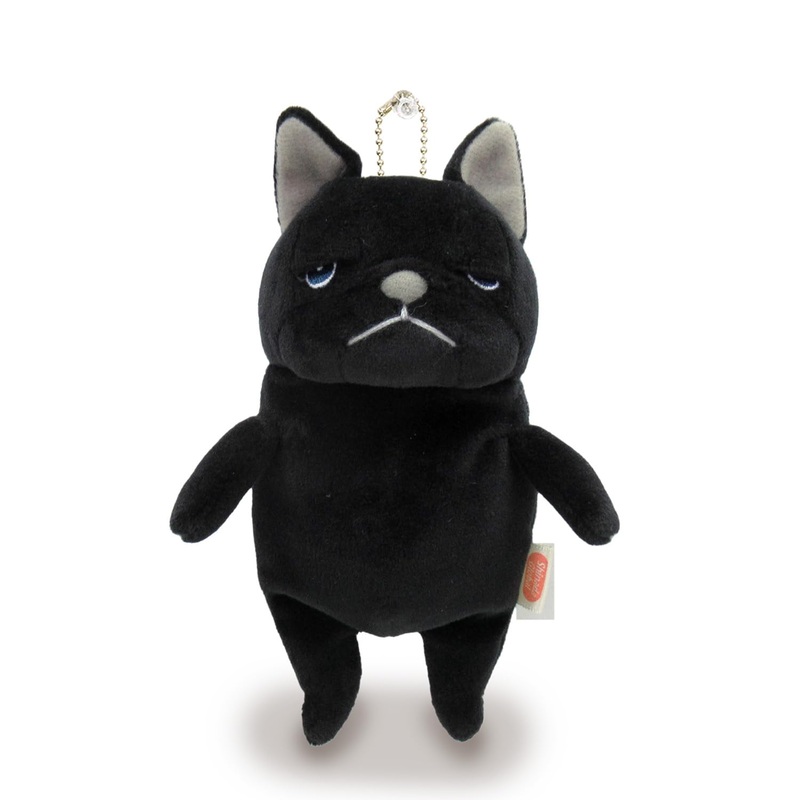 Shinada Global Mochi Series Mini Bulldog Plush Toy Black 7x5x14cm