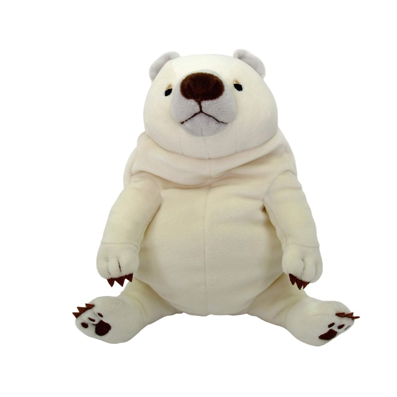 Shinada Global Medium-Sized Mochi Series White Bear Stuffed Toy 14x14x22cm