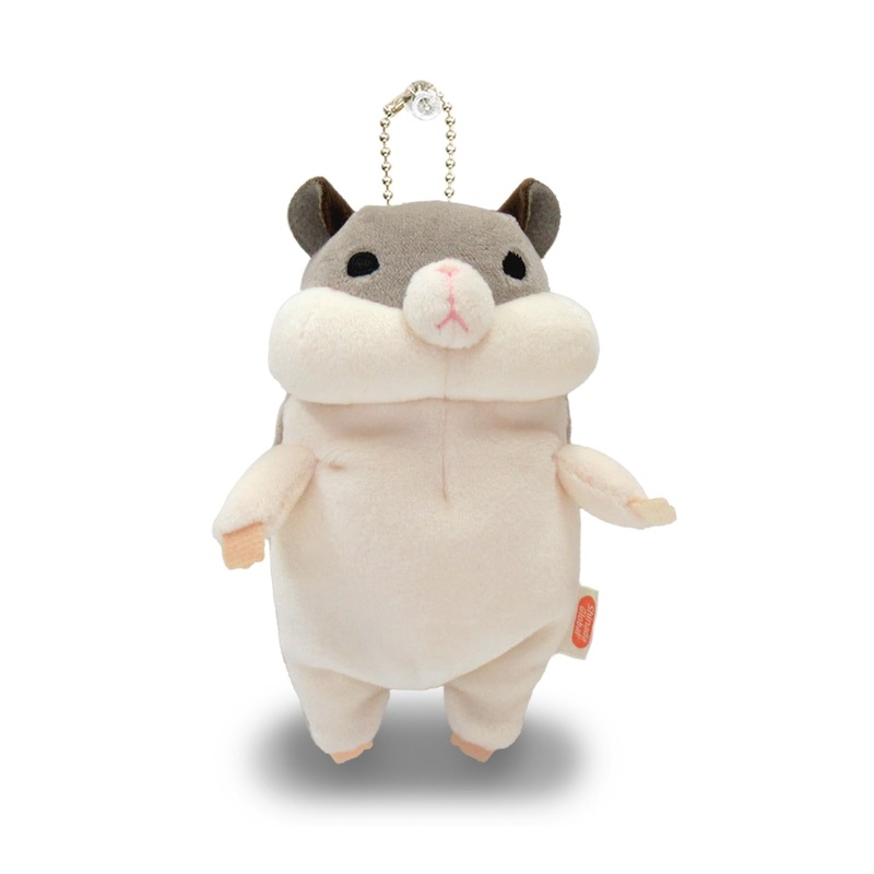 Shinada Global Mochihamu Mini Gray Stuffed Hamster Animal 7x5x14cm