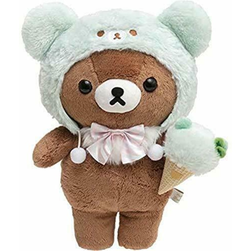Rilakkuma Happy Ice Cream Plush Doll Stuffed Toy Size M Chairoikoguma