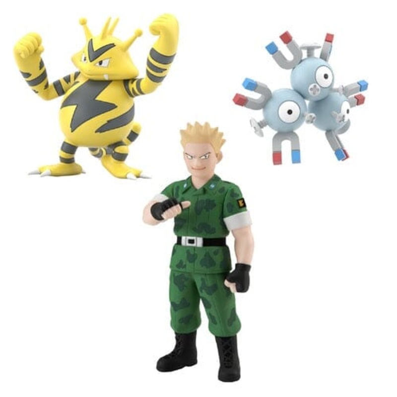 Lt. Surge & Magneton & Electabuzz Pokmon Scale World Figure Kanto Region