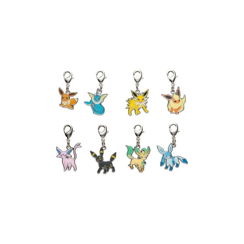 Eevee, Vaporeon, Jolteon, Flareon, Espeon, Umbreon, Glaceon, Leafeon  - National Pokdex Metal Charm #133, #134, #135, #136 #196, #197, #470, #471
