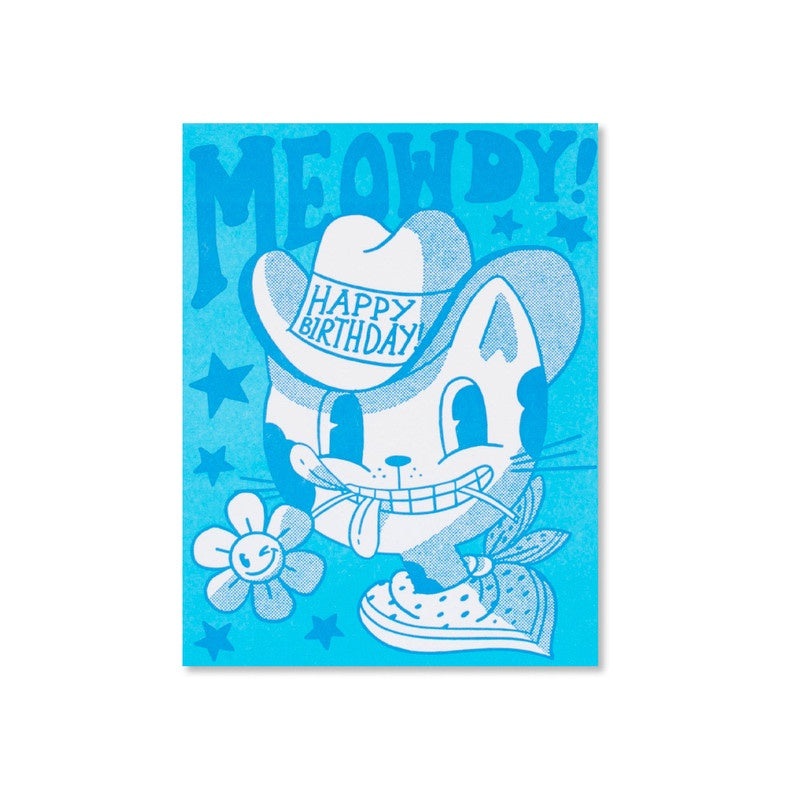 Hello Lucky - Single Card - Meowdy Cat Birthday