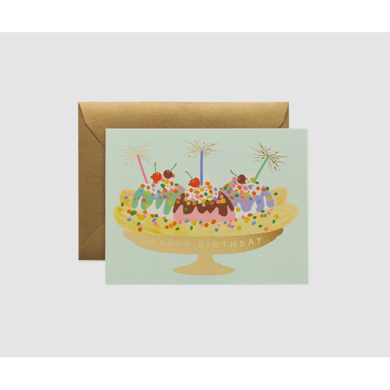 Rifle Paper Co - Single Card - Banana Split Birthday