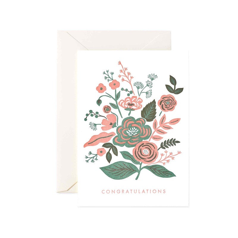 Rifle Paper Co - Single Card - Letterpress Garden Congratulations