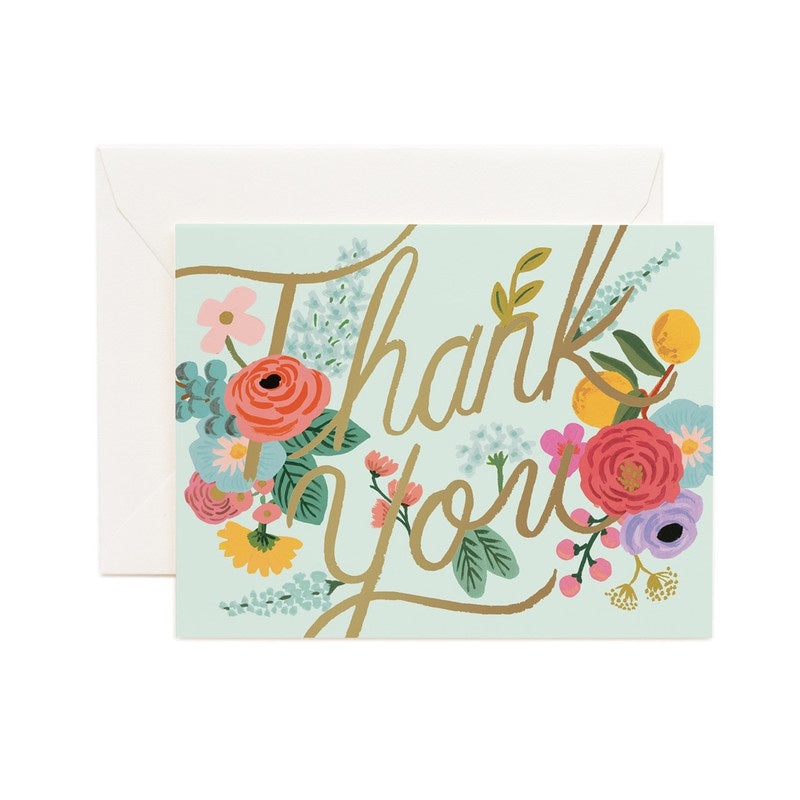 Rifle Paper Co - Single Card - Mint Garden Thank You