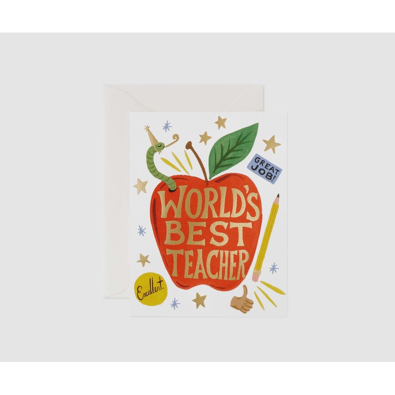 Rifle Paper Co - Single Card - World's Best Teacher