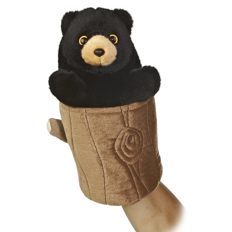 Aurora - Hand Puppet - 10" Black Bear Pop Up Puppet