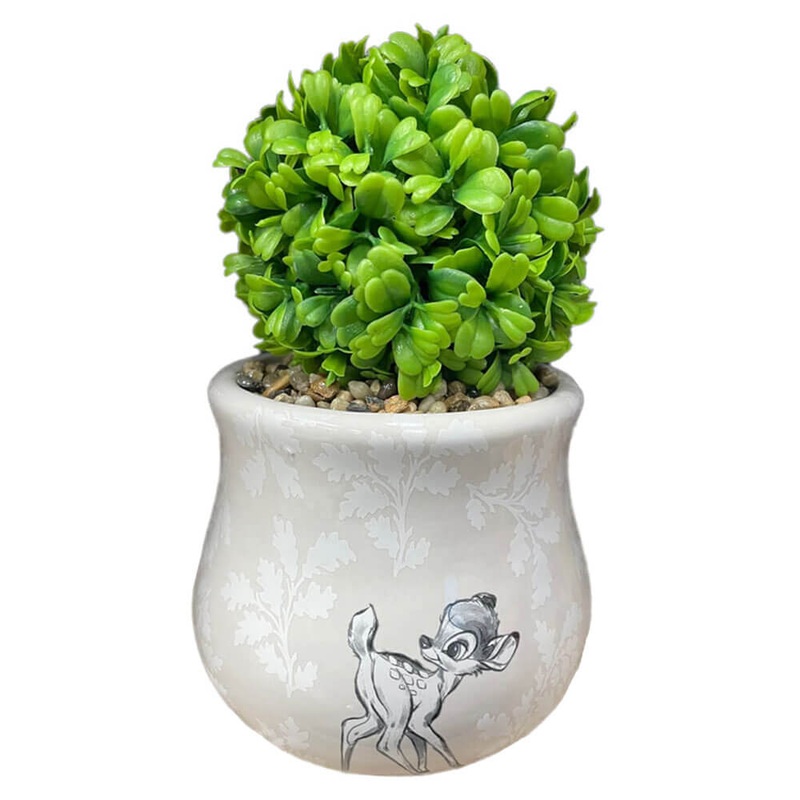 Disney Forest Friends Bambi Ceramic Planter avec une fausse plante